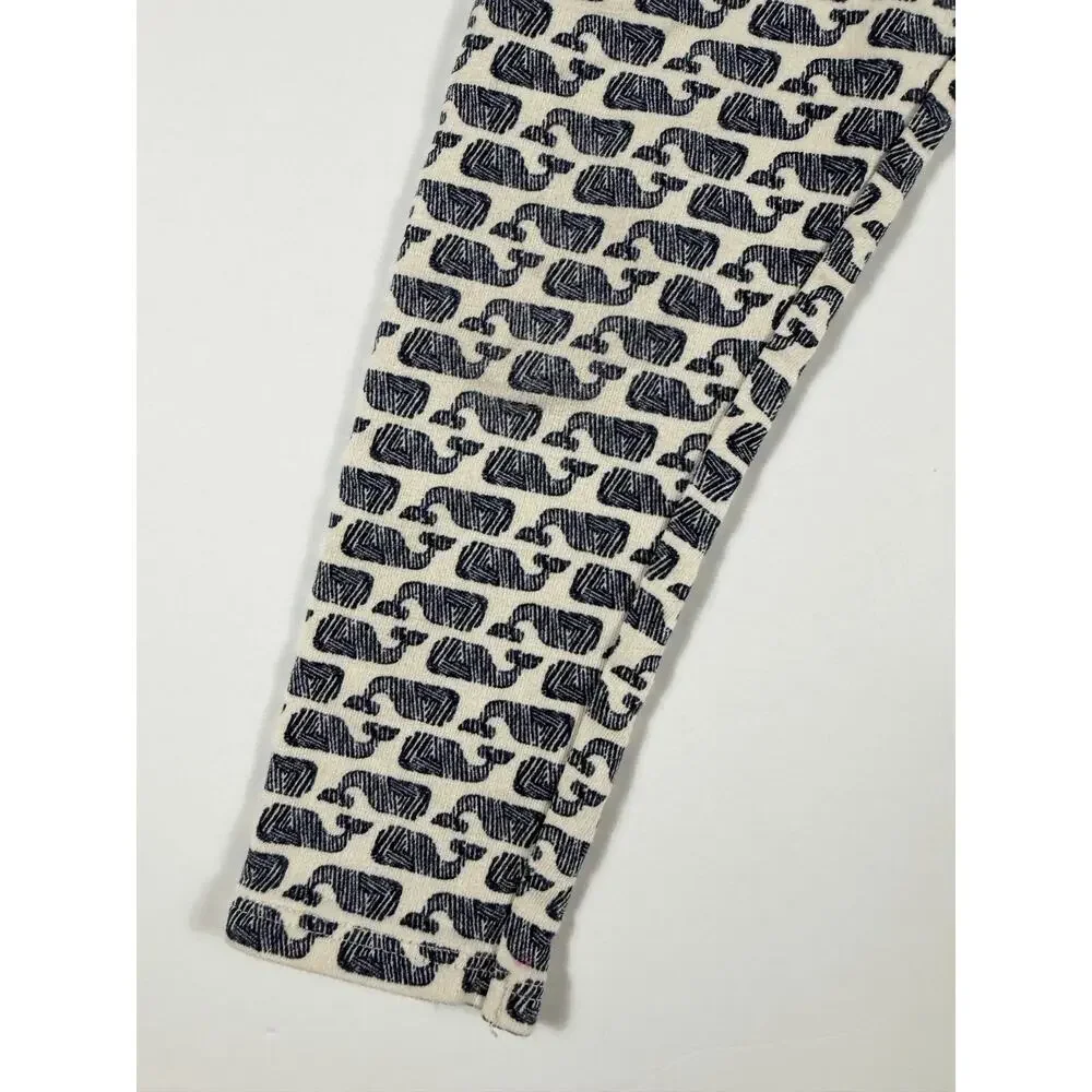 Vineyard Vines Whale Stripe Peplum Top & Whale Print Leggings Set Size 2